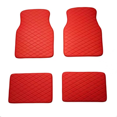 Foreign Trade Car Floor Mats for Right-Hand Drive Vehicles, Exclusively for Amazon Temu Cross-Border Sales (Universal Foot Pad) - bright-red
