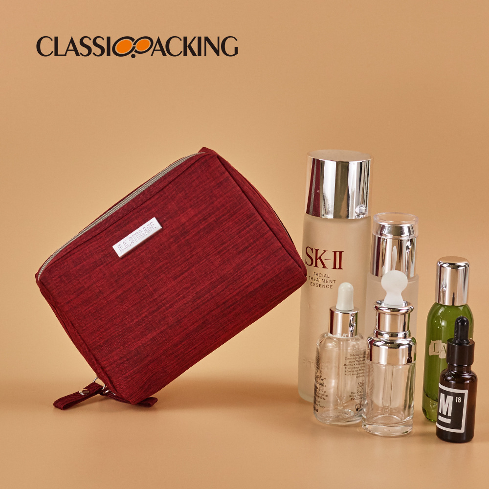 Bolsa de almacenamiento de cosméticos portátil 2025 nuevo sobre rojo de gran capacidad bolsa de cepillo de maquillaje bolsa de cosméticos simple de viaje