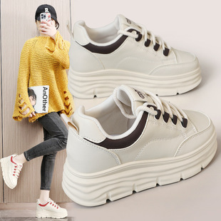 W3683 New Sneakers 2025 Spring and Autum Inner Heightening Thick Sole Color Matching Students Wear-Resistant Versatile Breathable Women's Shoes