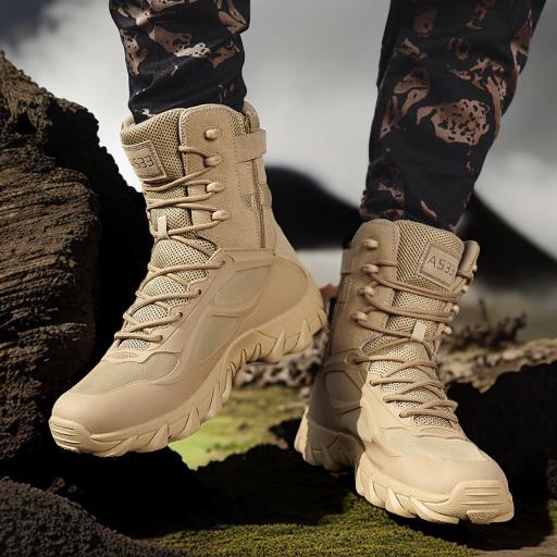 Nuevo fabricante de botas tácticas de la escuela secundaria ventilada ayuda botas al aire libre zapatos de hombre botas de campaña del desierto botas de montaña botas