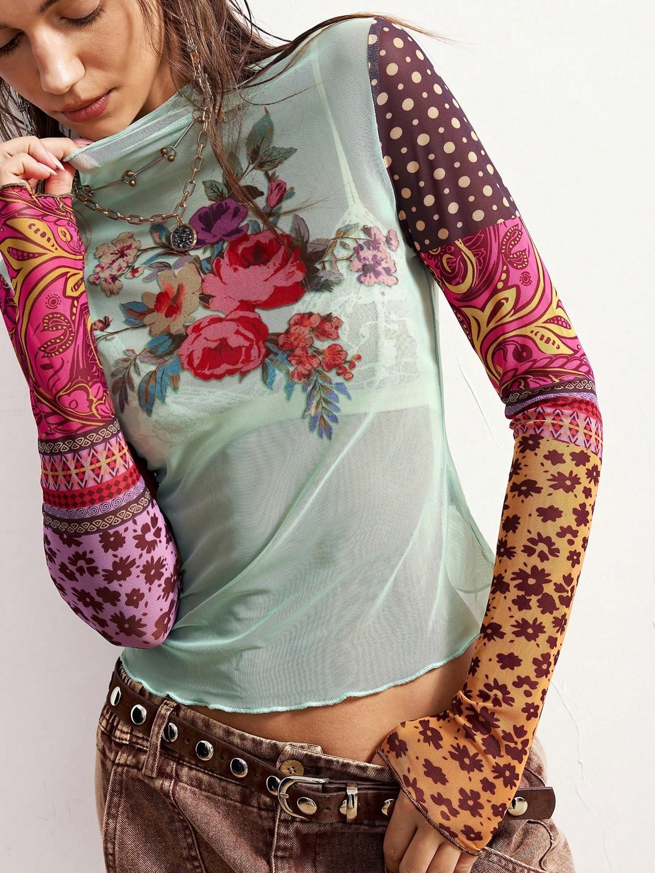 (Cross-border trading), summer long-sleeve, Amazon, flowered