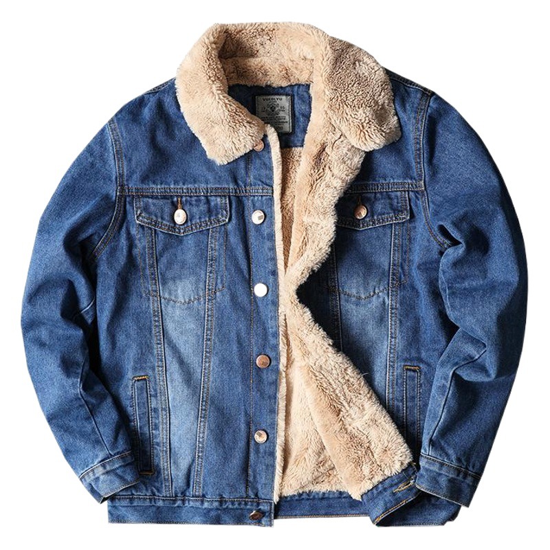 Invierno niños jóvenes guapo forro de lana engrosada chaqueta de mezclilla coreana delgada Denim superior engrosada chaqueta caliente