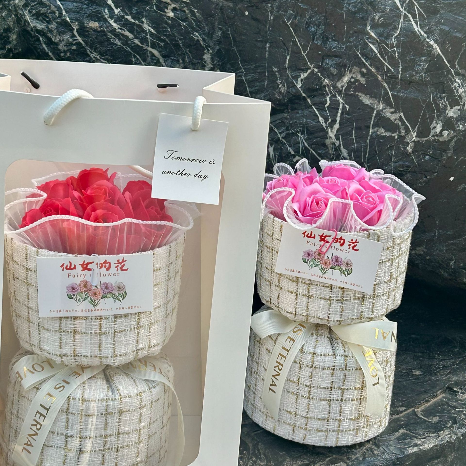 Qixi día de San Valentín regalo ramo de flores fragancias creativas flores secas para siempre flores jabón flores rosas día del maestro