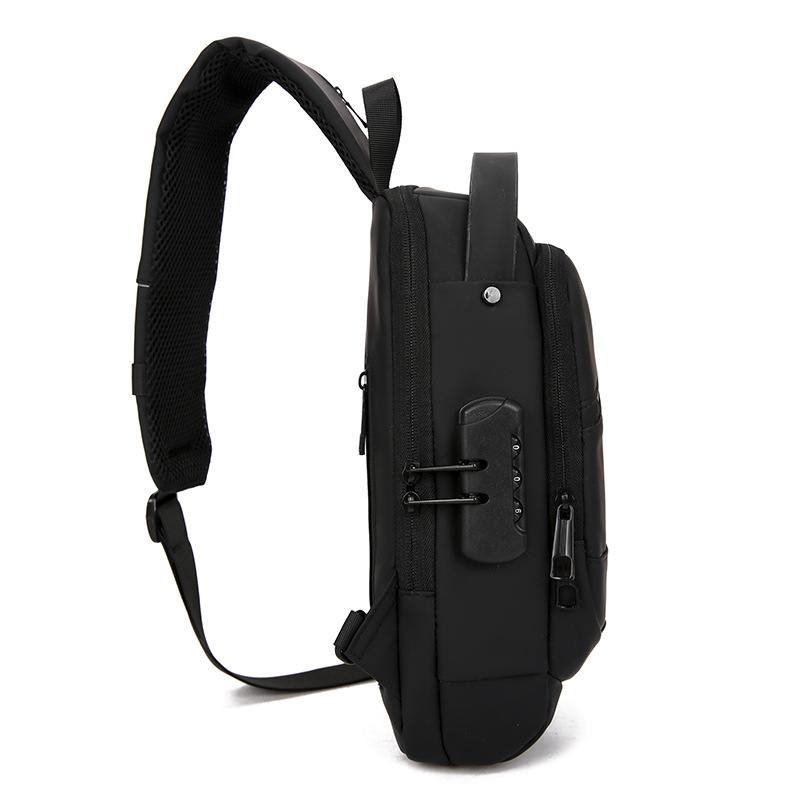 2024 nuevo bolso de pecho antirrobo de moda bolso de motocicleta con bloqueo de contraseña multifuncional bolso de mensajero de bolsillo deportivo casual para hombre