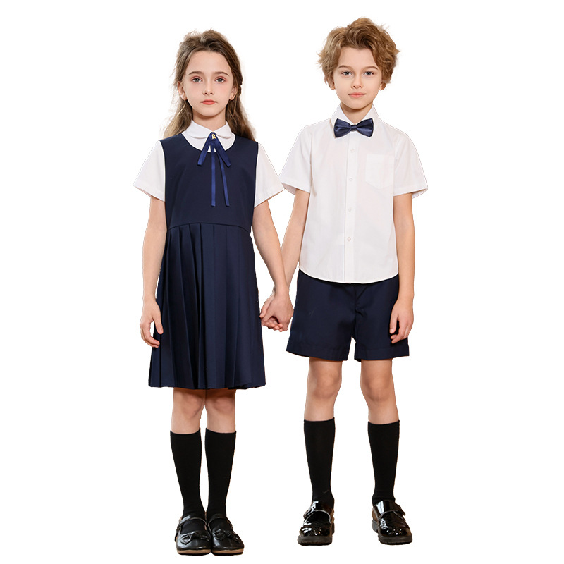 Uniformes escolares para estudiantes de primaria y secundaria, uniformes de coro, trajes de estilo universitario de verano para niños y niñas, uniformes de jardín de infantes, uniformes de clase al por mayor