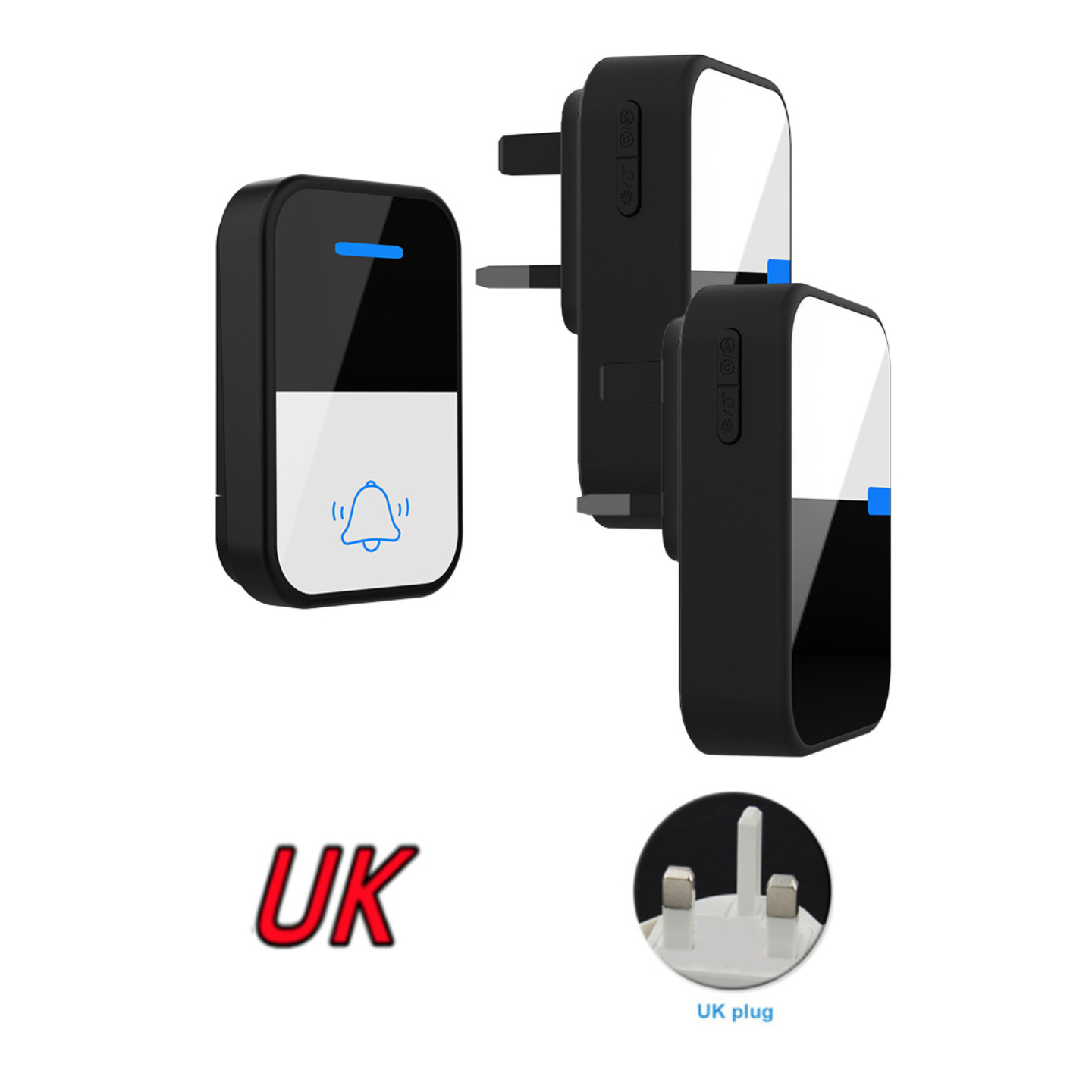 [Battery] remota pared penetrable inalámbrica timbre electrónico de cuatro niveles de alto volumen de llamada recordador CR2032