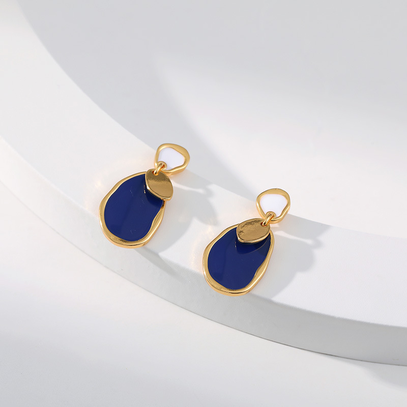 Retro Geometric Copper Plating Drop Earrings 1 Pair