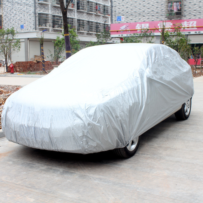 Fábrica al por mayor cubierta del coche PEVA cubierta del coche protector solar impermeable universal cubierta del coche seguro de coche regalo