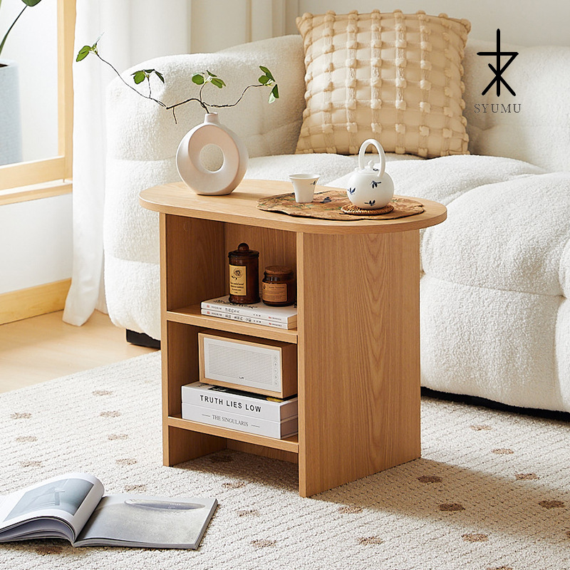 三又木小边柜复古沙发边几小户型茶几家用收纳床头柜侘寂风小圆桌