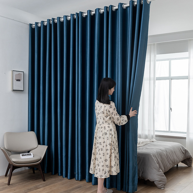 Fábrica en stock nuevo color puro Praga alto sombreado cortina de tela piso sombrilla cortina de ingeniería terminada Orden de tela