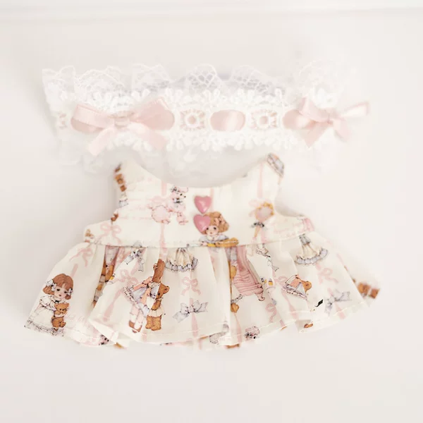 Retro skirt 2-piece set-pink
