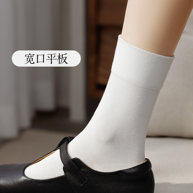 【100%棉】袜子女中筒袜纯棉秋冬季堆堆袜全棉小白袜诸暨袜子批发|undefined