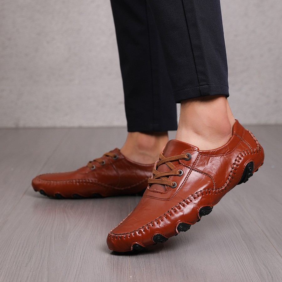 Zapatos de cuero casuales de invierno transfronterizos zapatos perezosos con cremallera lateral para hombres zapatos de negocios para hombres británicos zapatos de guisantes ligeros zapatos para hombres