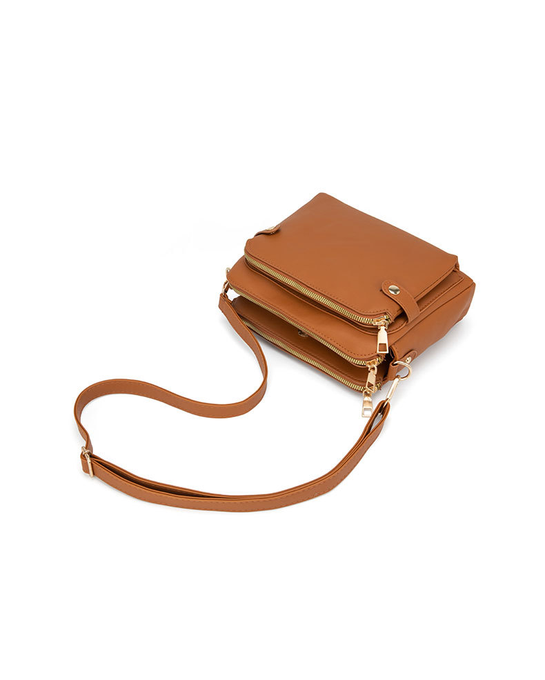 Unisex Medium Pu Leather Solid Color Vintage Style Square Zipper Crossbody Bag display picture 3