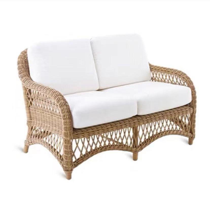 Sofá de vid al aire libre nórdico patio terraza jardín terraza residencial hotel balcón villa zona de ocio con sofá de alta gama