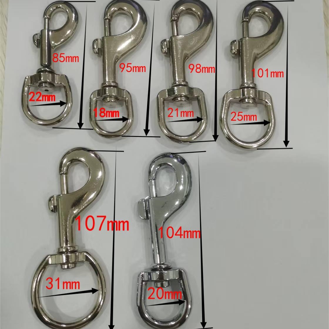 厂家直供锌合金镀镍镀铬弹簧钩，宠物狗扣箱包钩 登山扣，镭射激