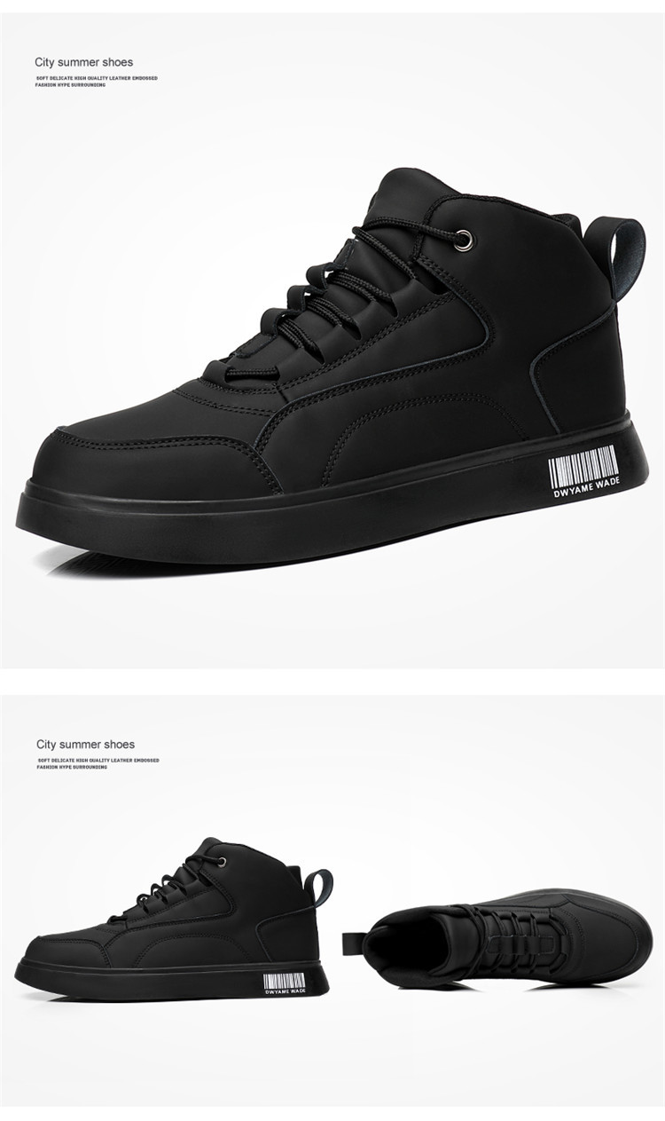 Men's shoes spring  new style youth wear resistant non slip high top sneakers trendy all match height increasing sports casual shoes_voghion.com