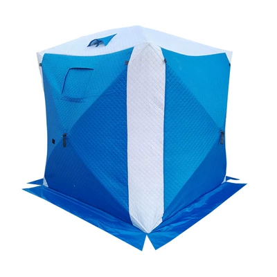 Eskimo Heighter Extra Large Ice Fishing Tent Warm Winter Fishing Tent Thickened Ice Fishing House Ice Nail Wind Rope (Çadırlar) - blue-double