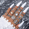 Retro starry sky, set with butterfly, ring, European style, suitable for import, with gem