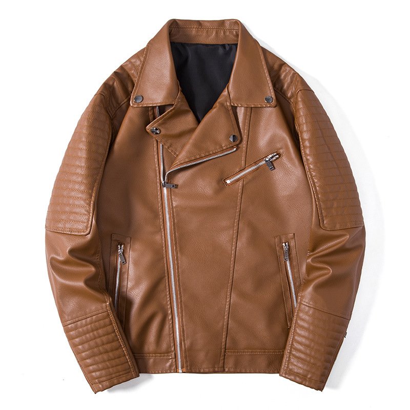 Men's Clothing This autumn, men's lapel leather jacket, casual fashion, short style, handsome style, youth wear trendy brand_voghion.com