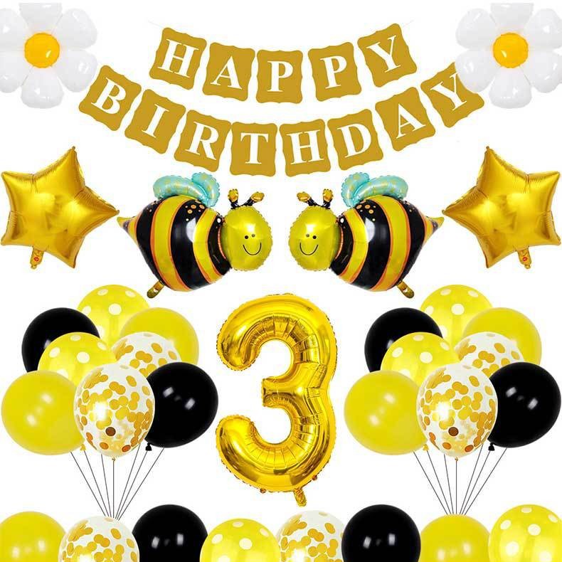 Juego de globos de cumpleaños de abejas ins Juego de globos de cumpleaños para niños