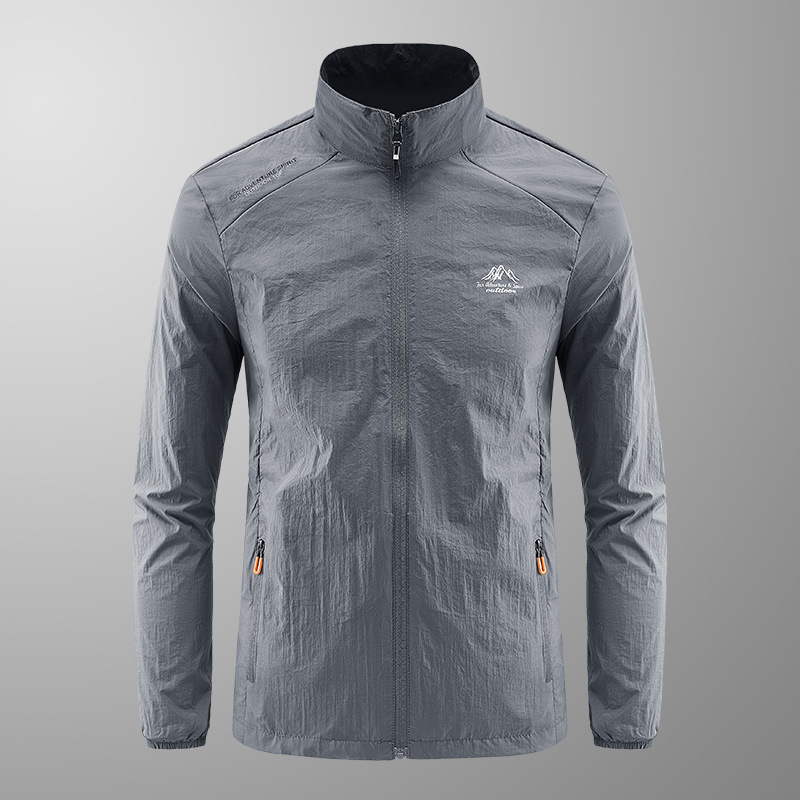 Sun Protection Clothing Men's Stand-Up Collar Summer Sun Protection Clothing Waterproof and Anti-Uv Skin Clothing Ultra-Thin Breathable Fishing Ultra-Thin Jacket