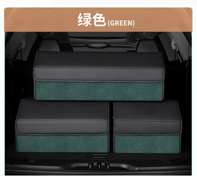 with Handle, Foldable Car, Car storage bag/box - suede-green-model-small