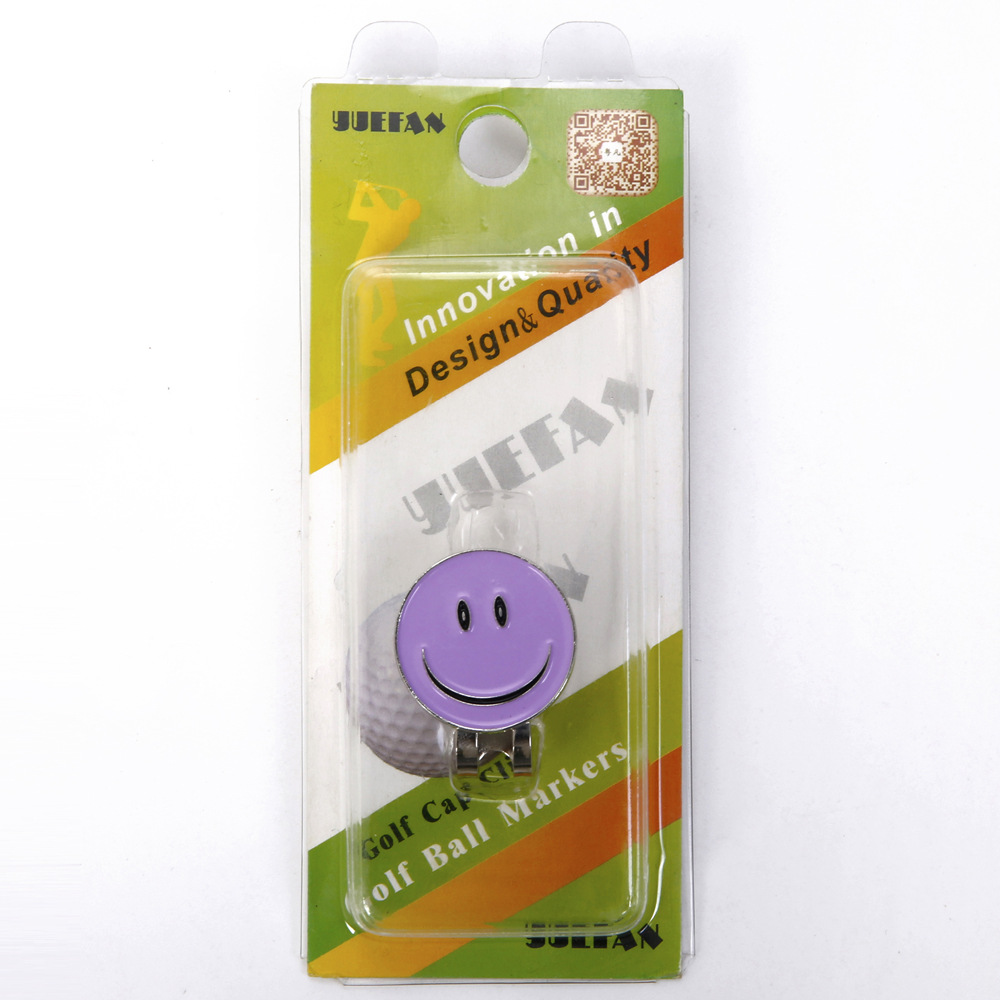 Yuofan fuente de suministro en stock Fábrica de comercio electrónico jaja cara sonriente sonrisa clip magnético de metal suministros clip de sombrero de golf