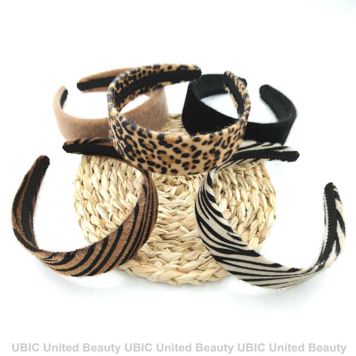 HB251101-37.5x4虎纹斑马纹豹纹纯色仿马毛发箍-