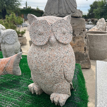 石雕猫头鹰 公园动物石材摆放 石头动物传统雕刻