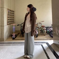 慵懒风套装薄款长袖衬衫防晒衫女早秋季内搭吊带背心松弛感两件套
