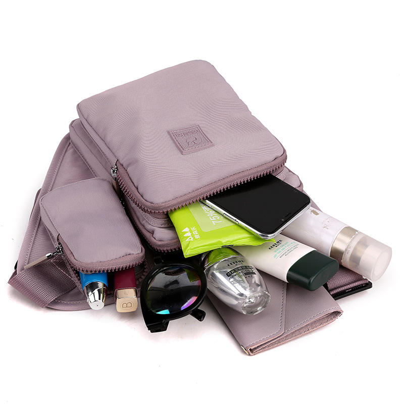 Sac de gilet à la mode pour femmes, sac à bandoulière multicouche décontracté, sac à dos étanche pour téléphone portable_voghion.com