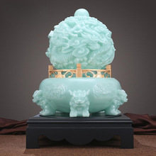 招财九转乾坤鼎摆件仿玉石入户玄关客厅电视柜办公室开业礼物高档