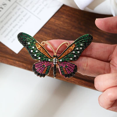 with Butterfly Design, Rhinestones, Enamel, and | Yaxa sancaqları