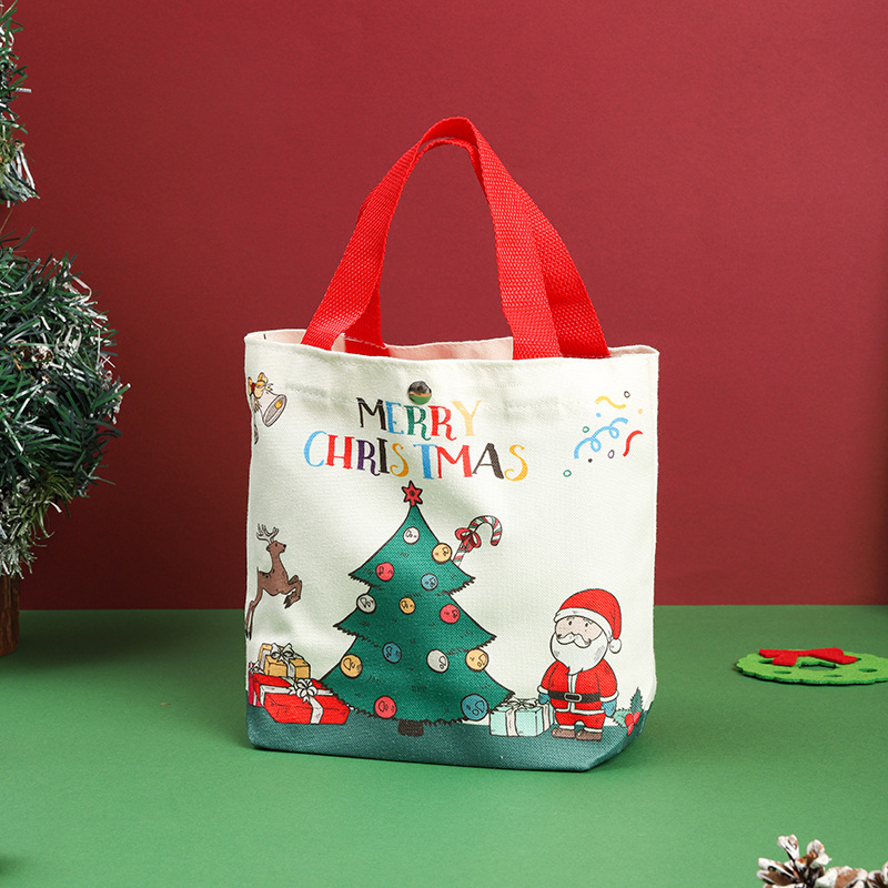 クリスマスのギフトバッグのプレゼント袋のキャンバスバッグのクリスマスイブの手提げ袋のキャンディーのリンゴのハンドバッグの人気商品|undefined