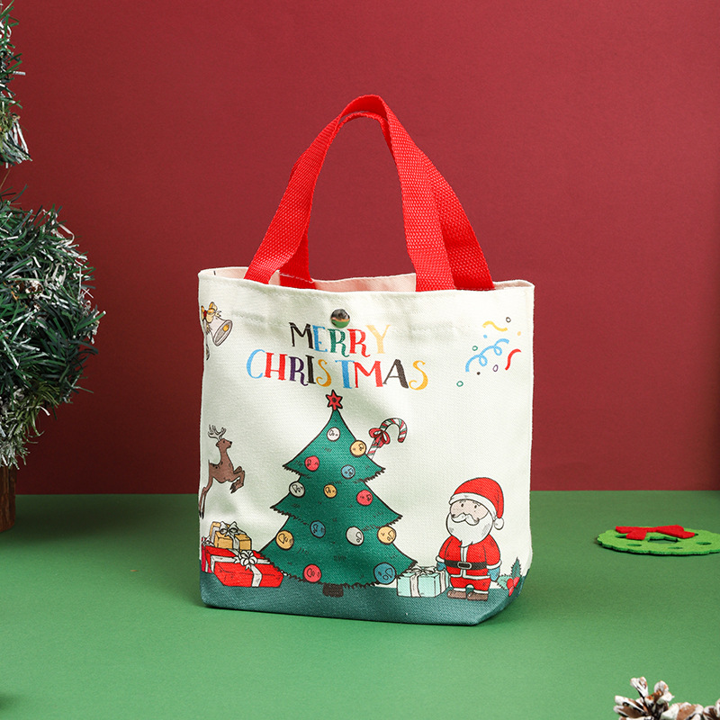 Bolsas de regalo de Navidad Bolsas de regalo Bolsas de lona Nochebuena Bolsas de caramelo Apple Handheld Pack image 9