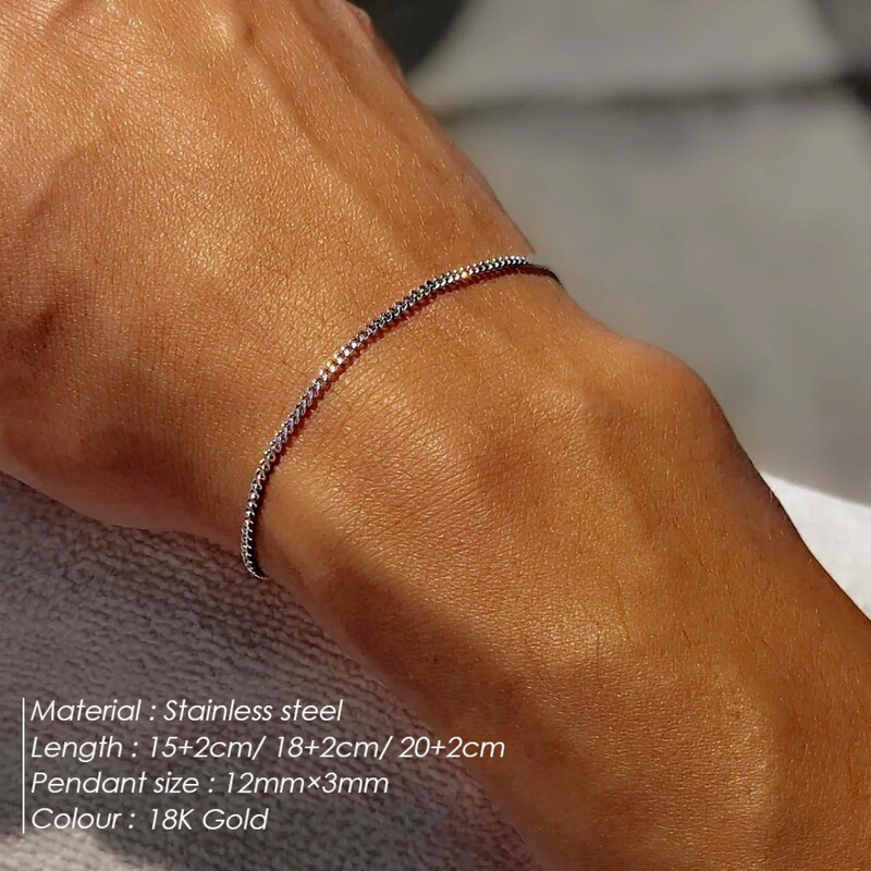 European and American Hot Selling Stainless Steel Cuban Chain Bracelet Fashion Simple Temperament Adjustable Color-free Bracelet Bracelet