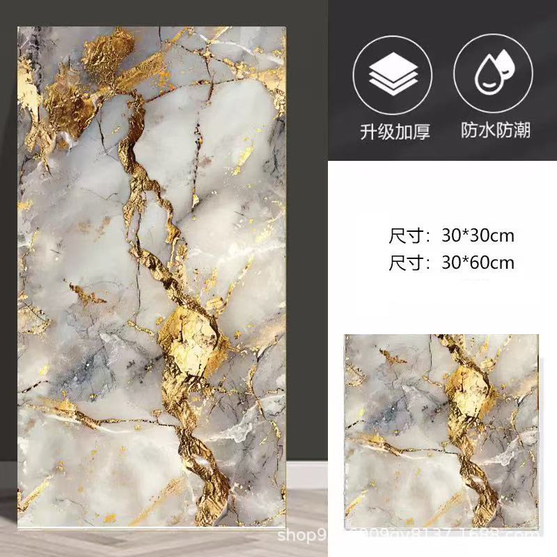 Autoadhesivo adhesivo de pared transfronterizo papel de pared de aluminio plástico imitación de azulejos adhesivo a prueba de agua a prueba de humedad papel de pared decorativo de fondo de baño
