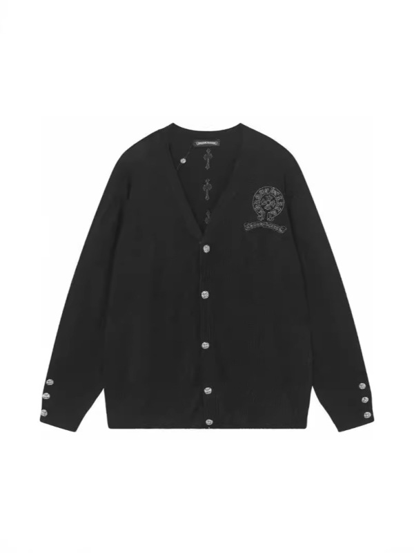 24SS CHの新型は皮のサンスクリットの刺繍のニットのカーディガンを貼ります。|undefined