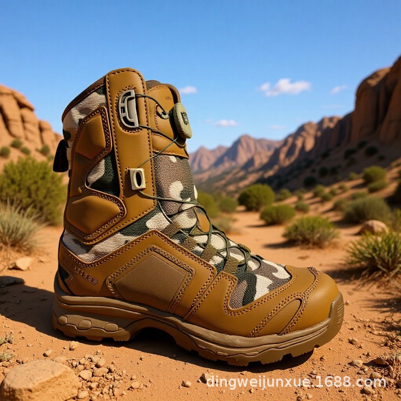 新款所罗们快速旋转扣俄罗斯户外作战靴厂家沙漠纽扣战术靴鞋批发