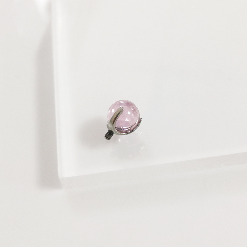 G23 Titanium Three-Claw Zircon Ball Tongue Nail Piercing Jewelry 14G 16G Anodized detail image 18
