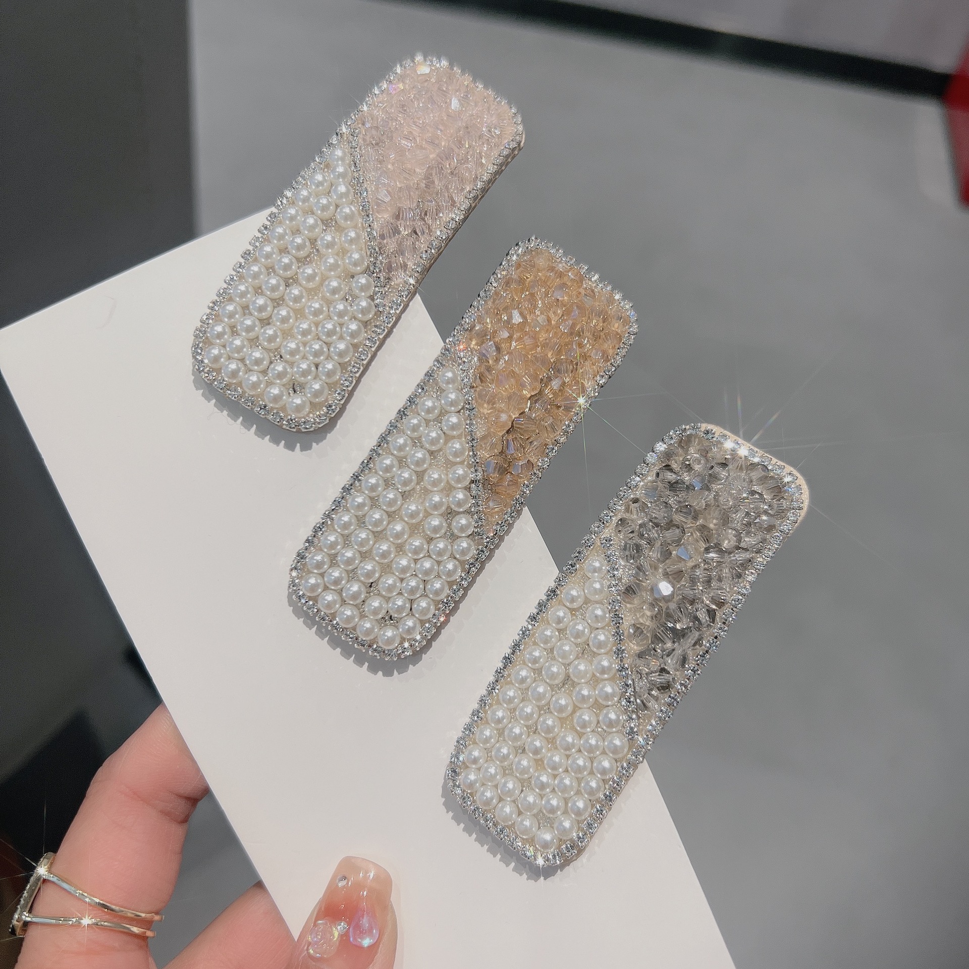 East Gate-style versatile rhinestone hair clip, ultra-shiny diamond-studded hairpin, bangs clip, side clip, BB clip, adult-sized hair accessory