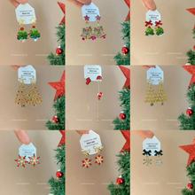 圣诞氛围欧美小众蝴蝶结圣诞流苏耳环韩系时尚百搭高级感圣诞耳饰