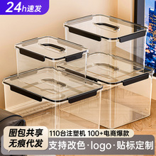 透明家用收纳盒超大容量带盖手提储物盒杂物衣服玩具清洁收纳神器