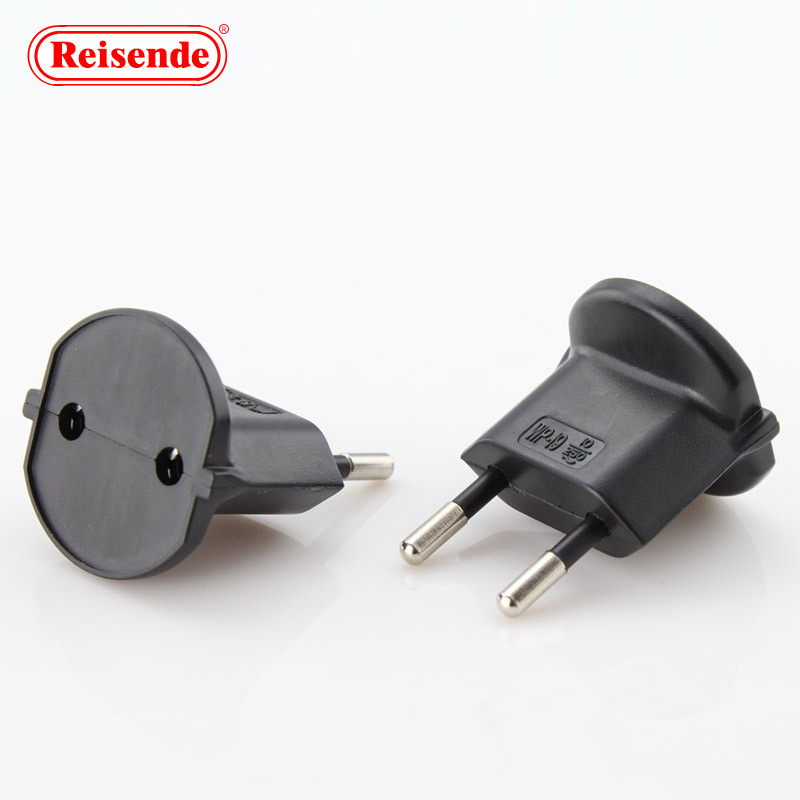 欧规4.8脚转4.0脚转接头 卡紧式欧规无柱/带柱转换插头德标转欧标