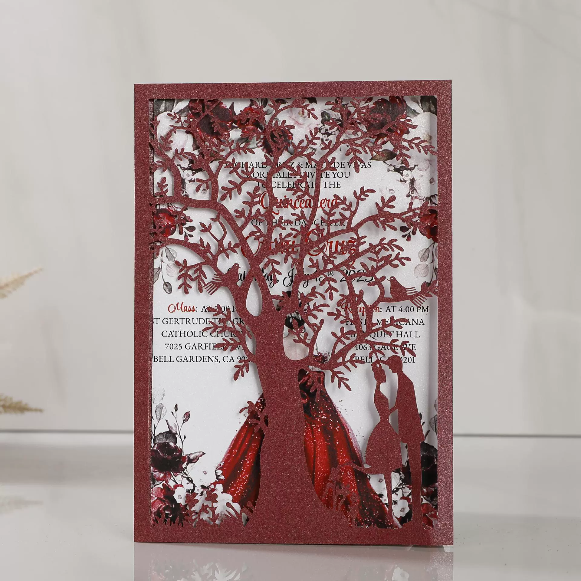 Amazon Европейская поздравительная открытка ко Дню Святого Валентина Лазерная полая Свадебное приглашение свадебное любовное приглашение трансграничное в наличии