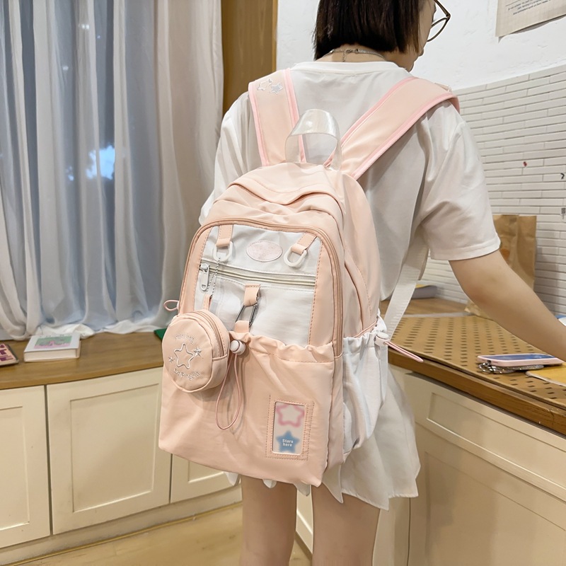 哥伦袋鼠双肩包女大童高颜值百搭轻便书包潮牌韩版小众手提背包新