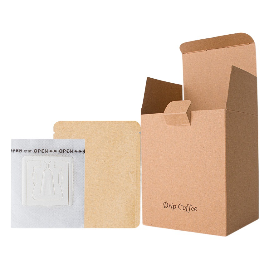 Pla bolsa de oreja sellada de tres lados papel de aluminio de color Chapado en aluminio papel de filtro de café lavado a mano bolsa de embalaje pequeña al por mayor