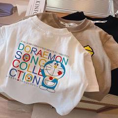 Cotton Children's Short Sleeve T-shirt New Summer Boys' Crew Neck Top For Toddlers And Babies Half Sleeve Korean Style Ins Cotton Shirt