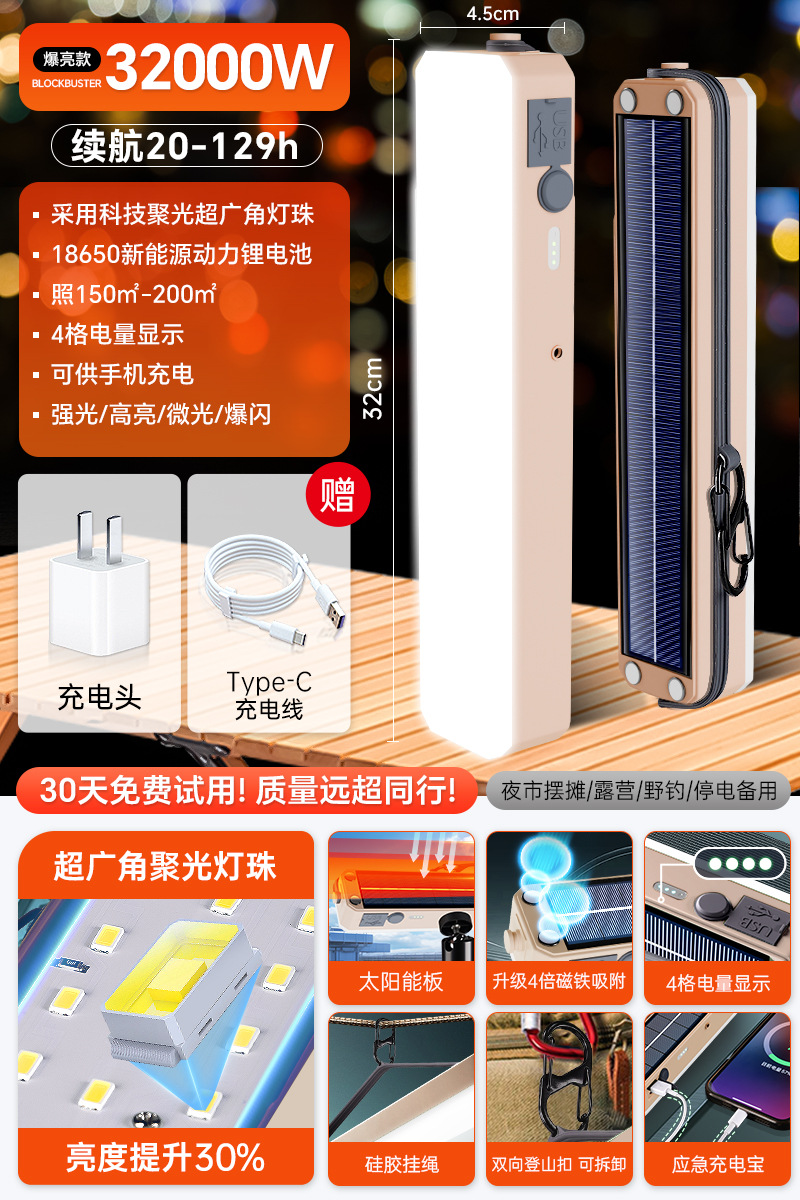 Luz de carga LED luz de emergencia de iluminación de corte de energía atracción magnética inalámbrica camping móvil puestos al aire libre luz de la noche al por mayor